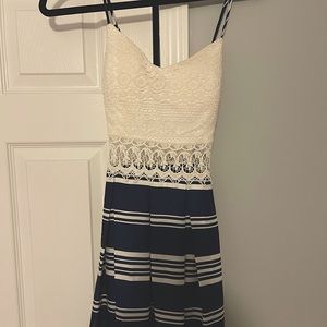 Formal/cute white/navy blue dress